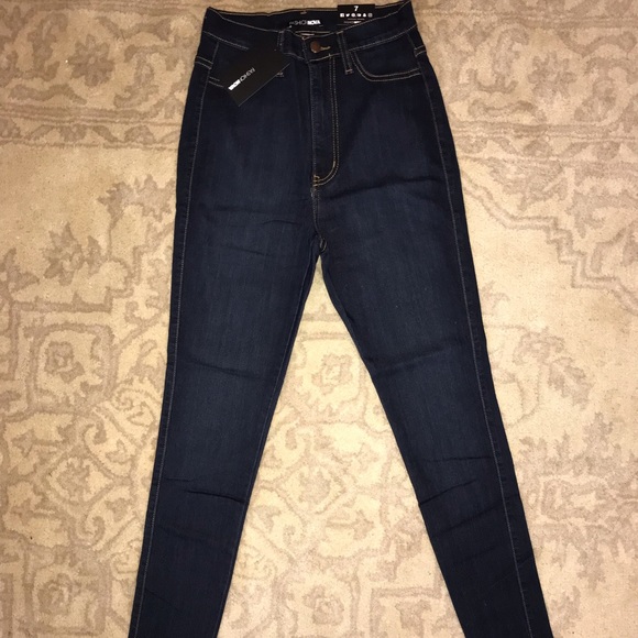 High Waist Dark Wash Skinny Jeans - Picture 1 of 2